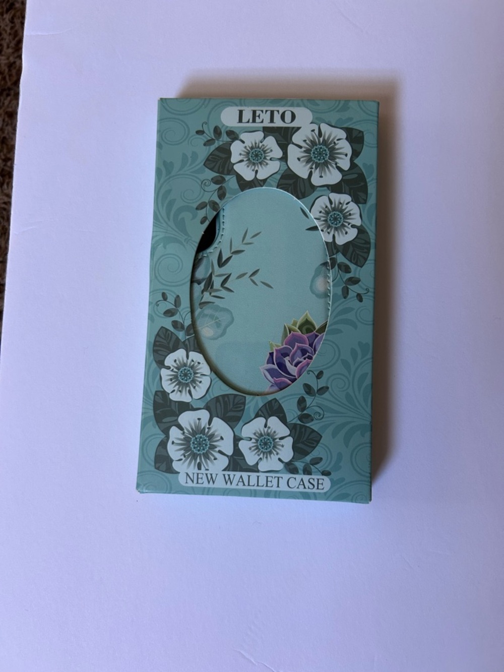 Teal Floral Wallet Phone Case for Galaxy S25 6.2”